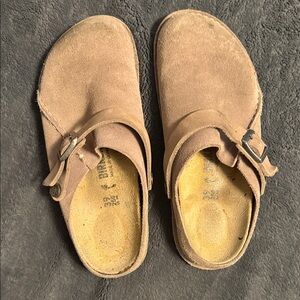 Birkenstock lilac Suede Buckle Slippers 39
